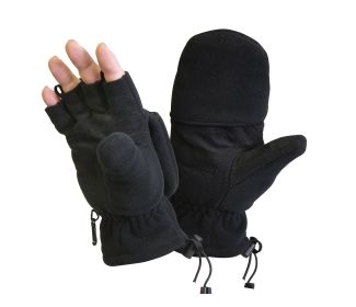Fingerless Gloves/Retractable Mittens – Cold Weather Survival (size: L)