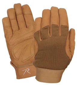 Mechanics Gloves - Comfy/Padded Tactical Grip Hand Protection (Color: Coyote Brown, size: L)