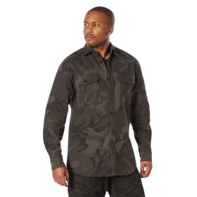 Midnight Camo Flannel Shirt - Outdoor/Tactical Stealth & Warmth (Color: Midnight Black Camo, size: S)