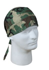 Camo Headwrap – Multi-Purpose Tri-Color Tactical Headwear (Color: Woodland Camo)