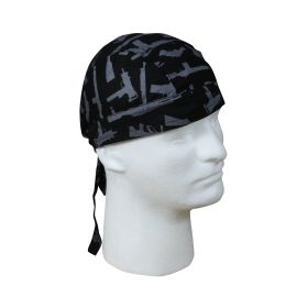 Gun Pattern Headwrap – Tactical and Protection Headwear/Cap (Color: Black / Silver)