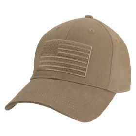 Hook/Loop Flag Low Profile Cap - Adjustable Tactical Headwear (Color: Coyote Brown)