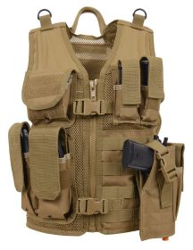 MOLLE Tactical Vest for Kids – Adjustable Gear Carrying Vest (Color: Coyote Brown)