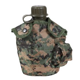G.I. Style Canteen Cover – Insulated Tactical/Outdoor Carrier (Color: Woodland Digital Camo)
