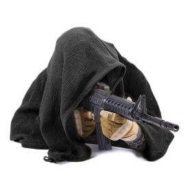 Sniper Veil - Tactical Concealment or Use as Protective Shemagh (Color: Black)