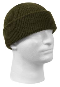 Genuine Wool Watch Cap - Cold Weather Insulated Head Beanie (Color: Olive Drab)