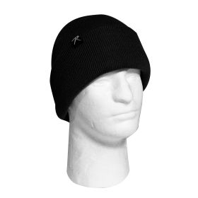 Fleece-Lined Watch Cap – Cold Weather Survival Headwear (Color: Black)