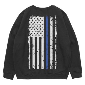 VINTAGE BLUE LINE CREWNECK SWEATSHIRT BLACK (Option: S)
