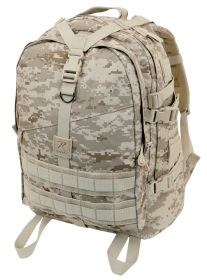 Large Camo Transport Pack – MOLLE Tactical Emergency Bag (Color: Desert Digital Camo)
