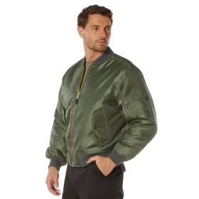MA-1 Flight Jacket: Durable Classic Insulated Reversible Bomber (Color: Sage Green, size: XXS)
