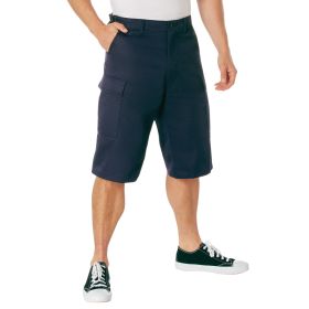 Long Length BDU Shorts – Extended Inseam Tactical Cargo (Color: Navy Blue, size: S)
