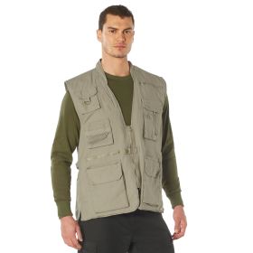 Deluxe Safari Outback Vest: High-Capacity Tactical Gear Storage (Color: Khaki, size: 4XL)