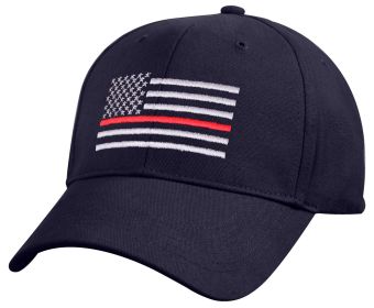 Thin Red Line Flag Low Profile Cap – Firefighter Support or Pride (Color: Navy Blue)