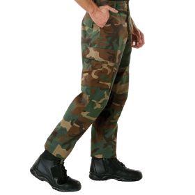 Camo Tactical BDU Pants – Military Cargo Workwear or Outdoor (Color: Woodland Camo, size: 5XL)