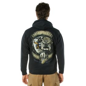 USMC Bulldog Hoodie – Officially Licensed Military Sweatshirt (size: S)