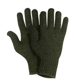 Wool Glove Liners - Unstamped Warm Cold Weather/Outdoor (Color: Olive Drab, size: S)
