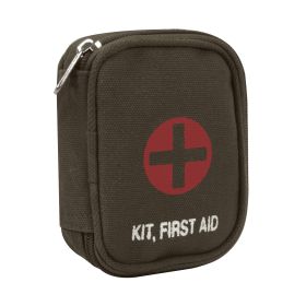 Military Zipper First Aid Kit Pouch: Tough/Compact Medical Carry (Color: Olive Drab)