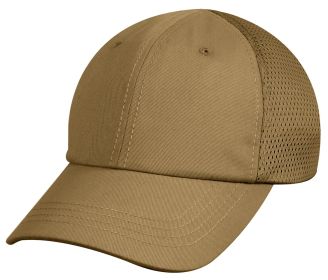 Mesh Back Tactical Cap: Breathable Adjustable Headwear/CERT (Color: Coyote Brown)