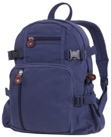 Vintage Canvas Compact Backpack – Rugged 24L Survival Bag (Color: Navy Blue)