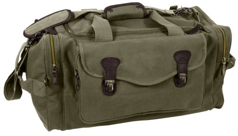 Canvas Long Weekend Bag – Durable Travel & Gear Carry Bag (Color: Olive Drab)