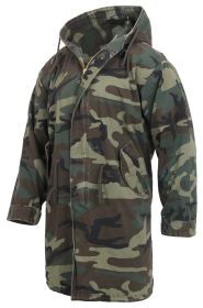 Vintage Camo Fishtail Parka – Outerwear for Survival or Outdoor (Color: Woodland Camo, size: XS)
