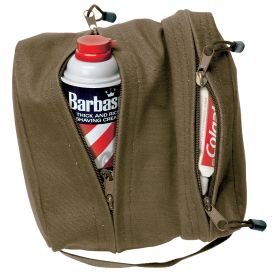 Canvas Dual Compartment Travel Kit – Organizer for Toiletries (Color: Olive Drab)