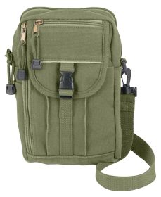 Durable Canvas Passport Travel Pouch – Crossbody Organizer (Color: Olive Drab)