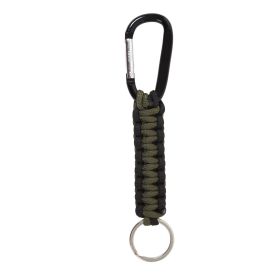 Paracord Keychain with Carabiner – Compact Survival Tool (Color: Olive Drab / Black)