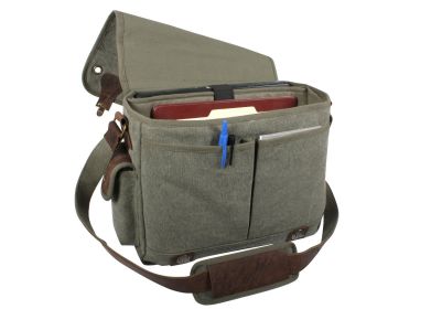 Canvas Trailblazer Laptop Bag – Gear Carry for Daily Readiness (Color: Olive Drab)