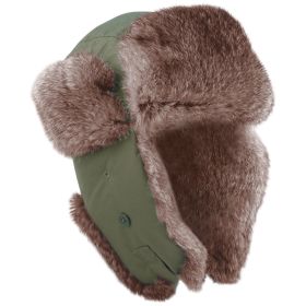 Fur Flyer's Hat – Cold Weather Survival/Emergency Protection (Head Size: 7, Color: Olive Drab)