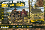 3per Folding Survival Chair – Triple Seat with Cup Holders & Bag