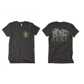 ARMY WORDS MEN'S T (Option: SHIRT BLACK 2SIDED)