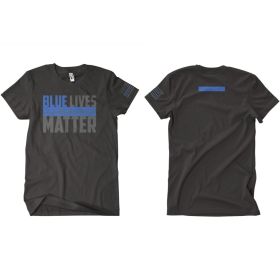 BLUE LIVES MATTER MEN'S T (Option: SHIRT BLACK 2SIDED)