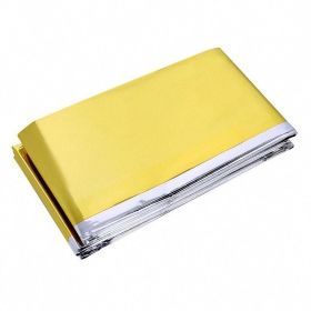 Windproof Emergency Thermal Blanket: Waterproof Survival Tool (Color: Golden)
