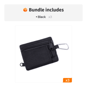 Mini EDC Molle Pouch – Tactical for Survival/Travel/Emergency (Color: Black*3)