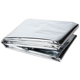 Windproof Emergency Thermal Blanket: Waterproof Survival Tool (Color: Silvery)
