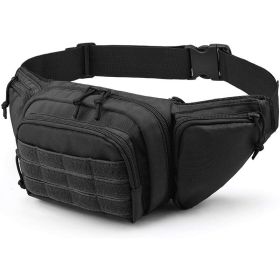 Multifunctional Tactical Waist Bag for Survival, Hiking, or Cycling (Color: Black)