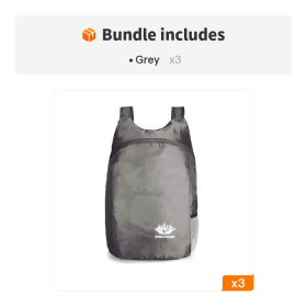 20L Waterproof Survival Pack – Lightweight Emergency/Go-Bag (Color: Grey*3)