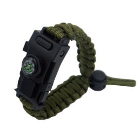 Paracord Survival Bracelet with Knife - Emergency/Prepper Gear (Color: Military green)