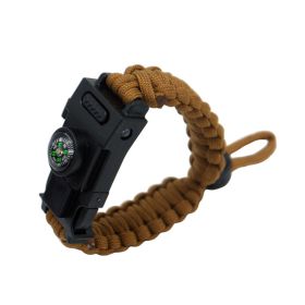 Paracord Survival Bracelet with Knife - Emergency/Prepper Gear (Color: brown)