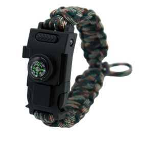 Paracord Survival Bracelet with Knife - Emergency/Prepper Gear (Color: Mountain camouflage)