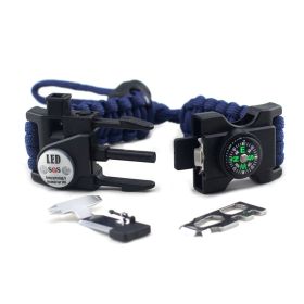 Paracord Survival Bracelet: Adjustable Emergency/Prepper Gear (Color: Purplish Blue)