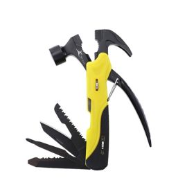 Foldable Survival Tool w/Hammer - Emergency & Disaster Gear (Type: Nail Hammer, Color: Yellow & Black)