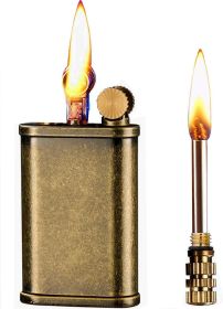 Antique Permanent Match Kerosene Pocket Fire Lighter (Color: Copper Knurled)