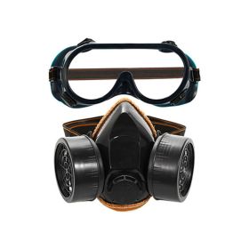 Respirator Mask with Safety Glasses Filters for Dust (Type: Protective Equipment, Color: Black)