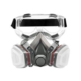 Respirator Mask with Safety Glasses Filters for Dust (Type: Protective Equipment, Color: Gray)