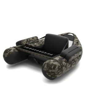 Inflatable Fishing Float Tube with Pockets/Fish Measuring Ruler (Color: Camouflage)