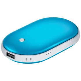 Portable Double-Sided Hand Warmer/Power Bank/Rechargeable (Color: Blue)