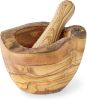 Rustic Olive Wood Mortar and Pestle Herb Spice Grinder - M or L
