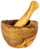 Rustic Olive Wood Mortar and Pestle Herb Spice Grinder - M or L